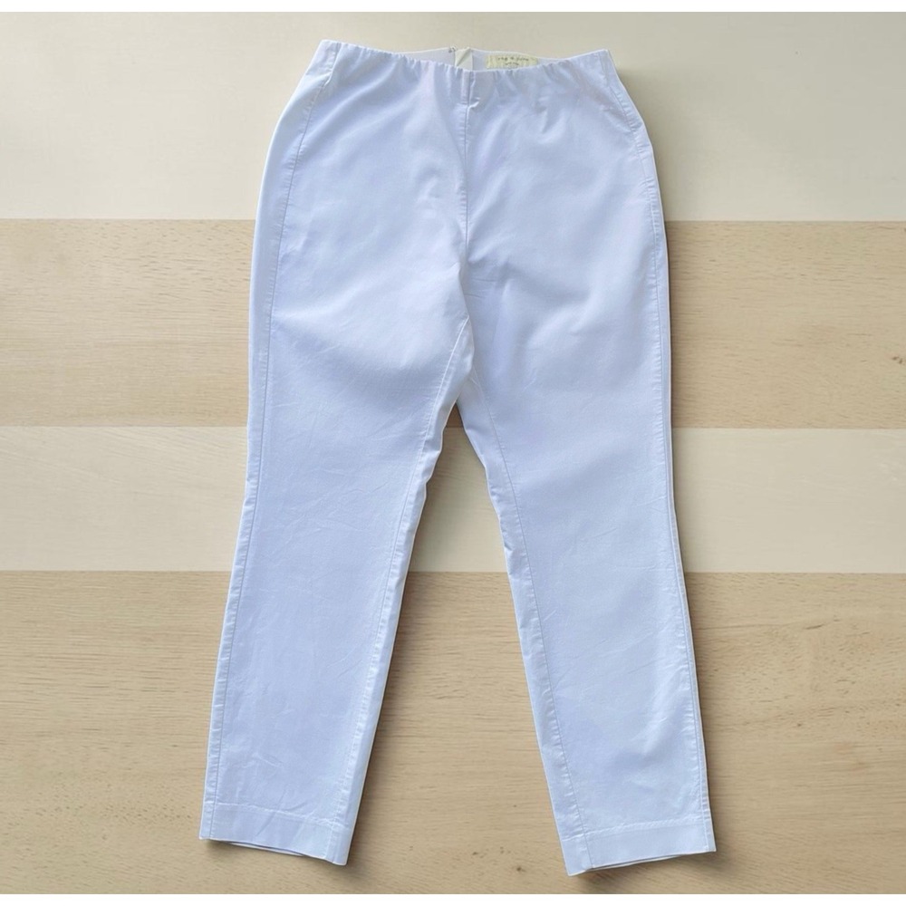 Rag & Bone Ankle Pants Size 10 White Pull On Zipper Back Stretch Coastal Resort